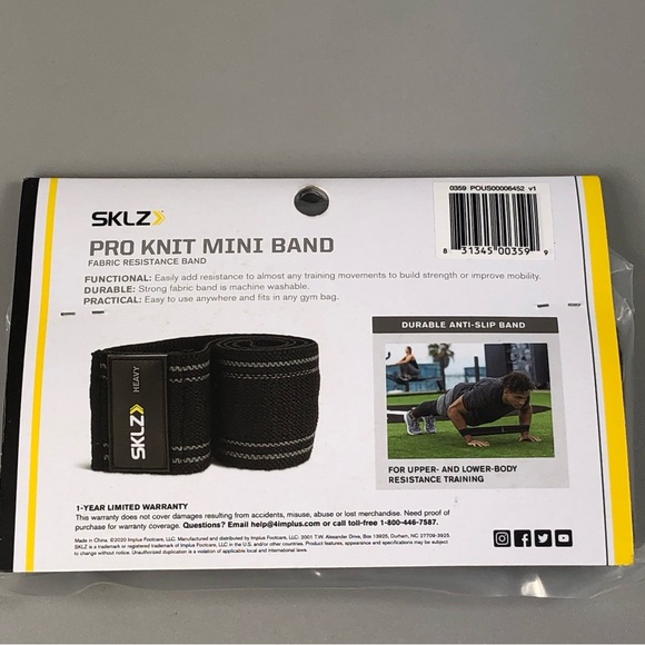 SKLZ Pro Knit Mini Band Fabric Resistance Band Heavy - Picture 3 of 3